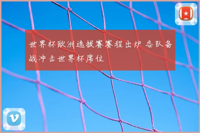 世界杯欧洲选拔赛赛程出炉 各队备战冲击世界杯席位